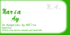 maria ay business card